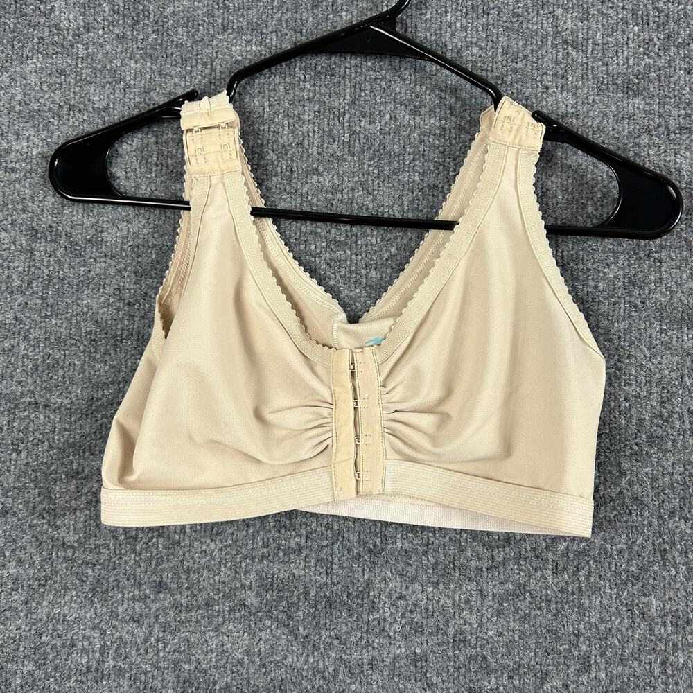 Marena Recovery Bra 34/36 Beige Front Hook Close Compression Adjustable